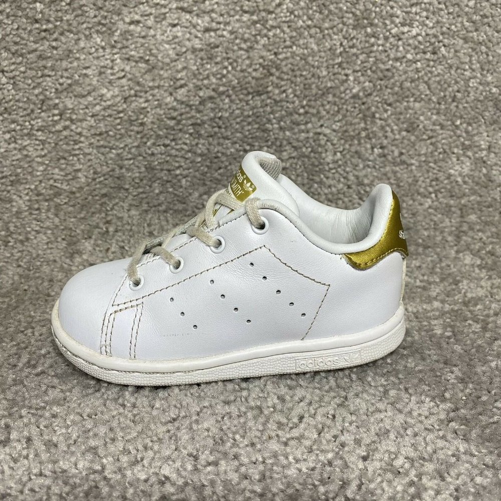 Adidas Toddlers Stan Smith BB3004 White gold metallic Toddler Size 6K